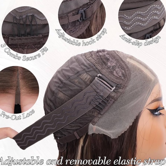 (2) Two 22”  Wig Style: Synthetic Lace Front Wig, Glueless Wig, 13x4 Lace Front - Picture 3 of 5